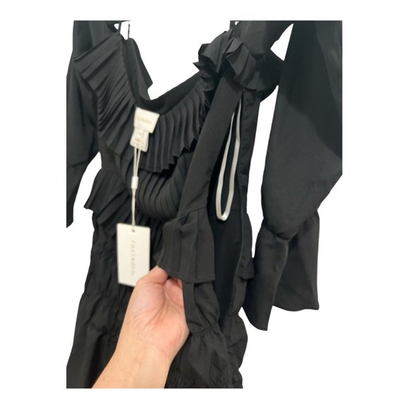 NWT Foxiedox Plisse Off the Shoulder Black Dress Size XS - Picture 7 of 15